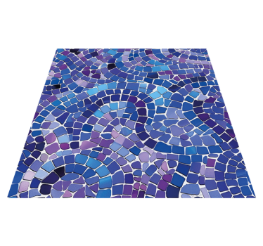Mosaikeffekt Vinylmatta blå - Tenstickers