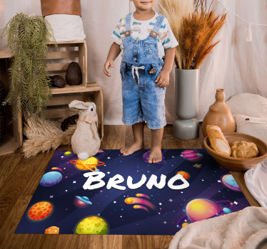 Universum och planeter personlig vinylmatta - Tenstickers