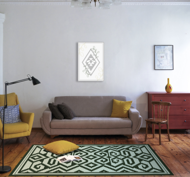 Gröna geometriska mönster Vinylmatta Scandinaviska - Tenstickers