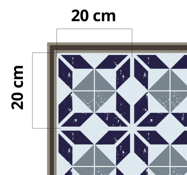 Ljusblå geometriska stjärnor kakel matta - Tenstickers