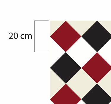Röd och svart romb kakel matta - Tenstickers