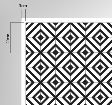 Svarta och vita diamanter Vinylmatta geometrisk - Tenstickers