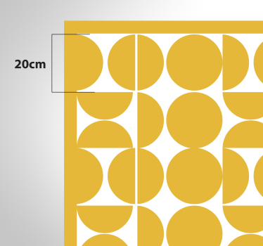 Gula halva cirklar vinylmatta geometrisk - Tenstickers