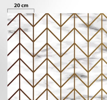Geometriskt vinylmatta i guld och marmor - Tenstickers