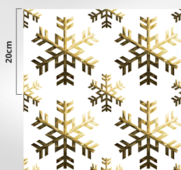 Mönster av guldiga snöflingor Vinylmatta Jul - Tenstickers