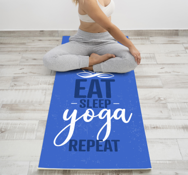 "ät sömn yoga upprepa" Vinylmatta Mandala - Tenstickers