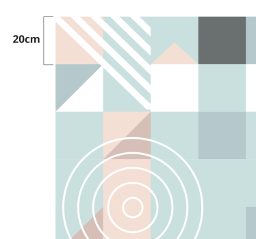 Nordiska geometriska pastellfärger vinylmatta - Tenstickers