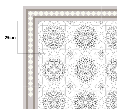 Marockansk ljusgrå design Vinylmatta Matsal - Tenstickers