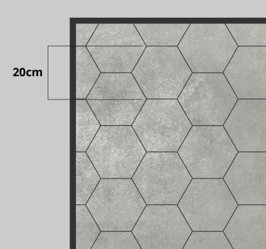 Grå sten textur hexagoner kakel matta - Tenstickers