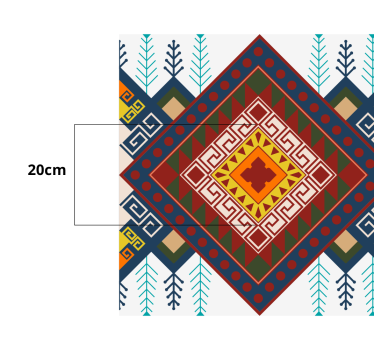 Geometriska etniska mönster mosaik vinylgolv - Tenstickers