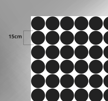 Monokromt cirkelmönster Vinylmatta geometrisk - Tenstickers