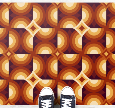 70-tals orange kakel vinylmatta - Tenstickers