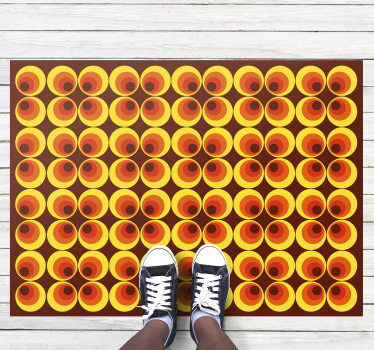 70-tals pop orange cirklar retro matta - Tenstickers