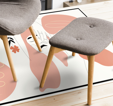 Abstrakt ansiktskonst Vinylmatta minimalistisk - Tenstickers