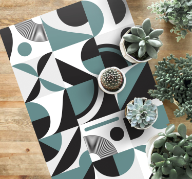 Abstrakt arrangemang Vinylmatta geometrisk - Tenstickers