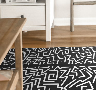 Abstrakt labyrint Vinylmatta geometrisk - Tenstickers