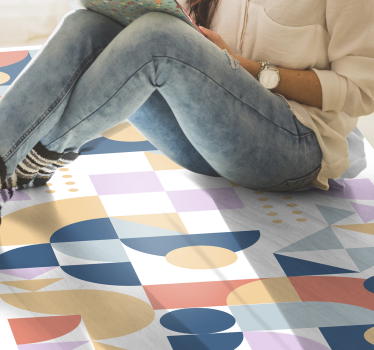 Abstrakta former spelar Vinylmatta geometrisk - Tenstickers