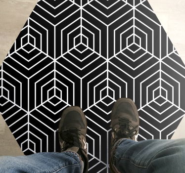 Abstrakta linjer hexagon form ränder matta - Tenstickers