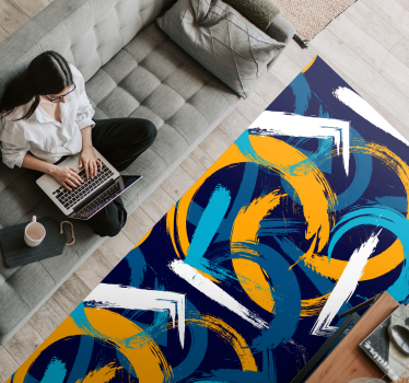 Abstrakta virvlar Vinylmatta geometrisk - Tenstickers