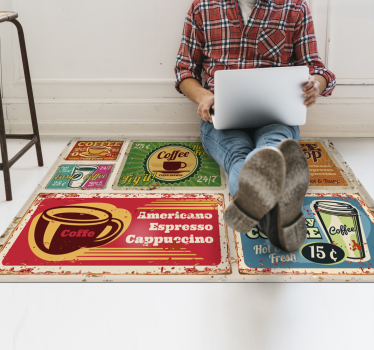 Amerikansk kaffe vinylmatta - Tenstickers