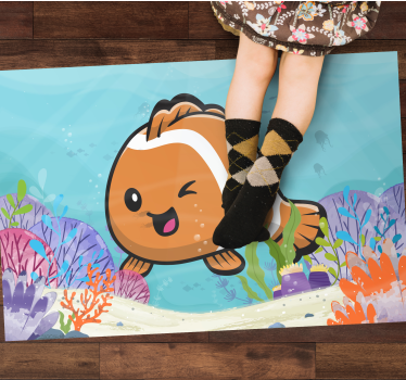 Animerade vattenlevande äventyr Vinylmatta Barn - Tenstickers