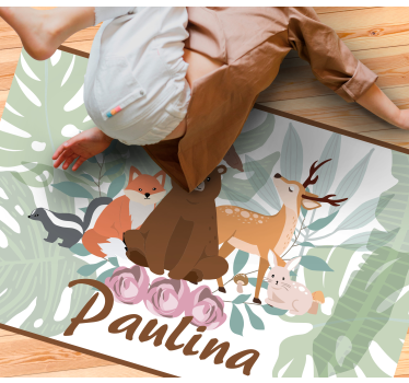 Djurens djungel Vinylmatta namn - Tenstickers