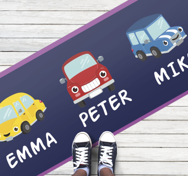 Specialdesignade färgglada fordon Vinylmatta foajé - Tenstickers
