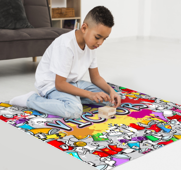 Anpassad graffiti stil Vinylmatta namn - Tenstickers