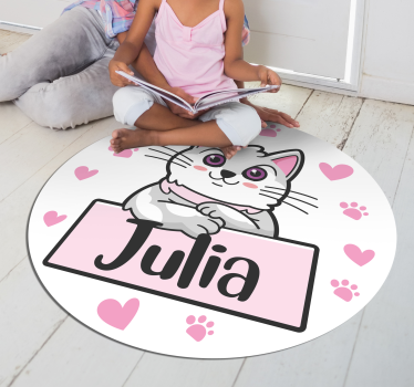 Anpassad katt Vinylmatta namn - Tenstickers