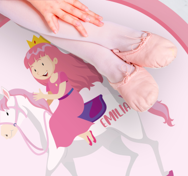 Anpassad prinsessa på enhörning Andra Vinylmattor - Tenstickers