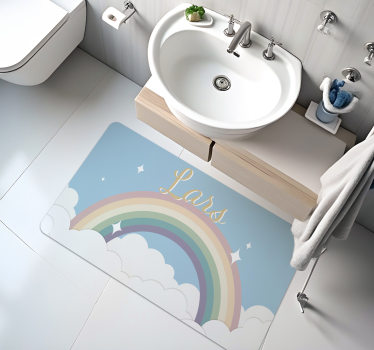 Anpassad regnbåge Vinylmatta namn - Tenstickers