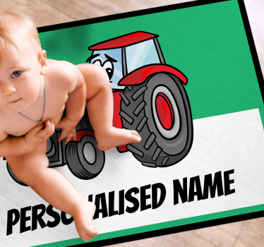 Anpassad traktorgrafik Vinylmatta namn - Tenstickers