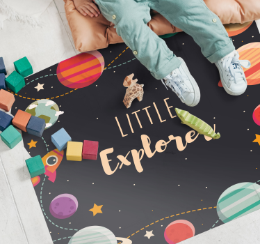 Anpassade yttre rymdutforskare barn vinyl matta - Tenstickers