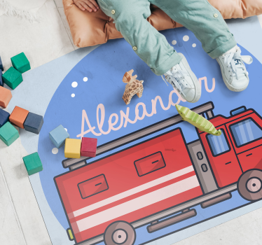 Anpassat namn brandbil vinyl matta - Tenstickers