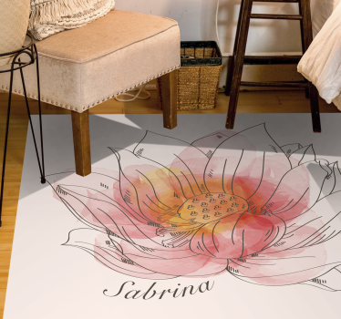 Anpassningsbar lotus Vinylmatta namn - Tenstickers
