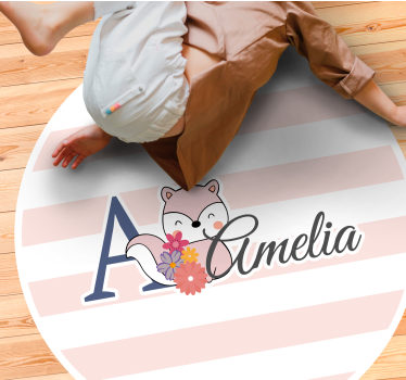 Anpassningsbar rävdesign Vinylmatta namn - Tenstickers