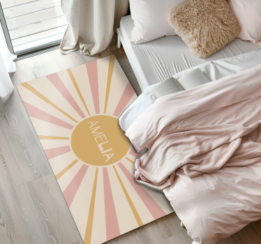 Anpassningsbar sunburst-text vinylmatta namn - Tenstickers