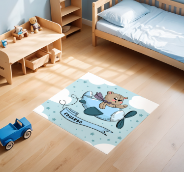 Anpassningsbar teddypilotdesign Vinylmatta namn - Tenstickers