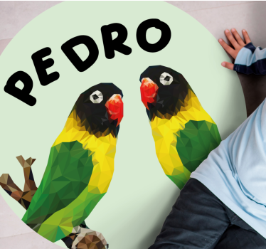 Anpassningsbara lovebirds Vinylmatta namn - Tenstickers