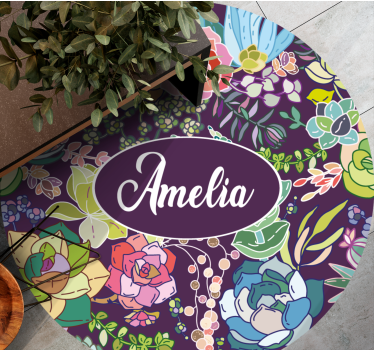 Anpassat blommönster Vinylmatta sovrum - Tenstickers