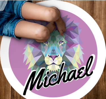 Anpassningsbart lejon Vinylmatta namn - Tenstickers