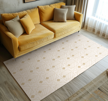 Art déco mönster Vinylmatta beige - Tenstickers