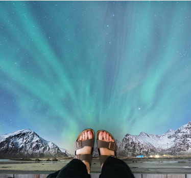 Aurora ljus i bergen sovrum matta - Tenstickers