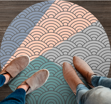 Bågade vågmönster Vinylmatta geometrisk - Tenstickers