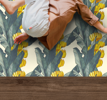 Bananträd konstnärligt mönster blommig matta - Tenstickers