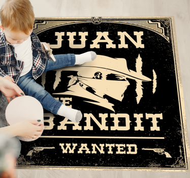 Bandit med namn personaliserad vinylmatta - Tenstickers
