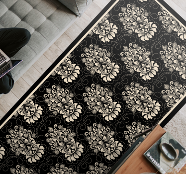 Barock blommönster Vinylmatta årgång - Tenstickers