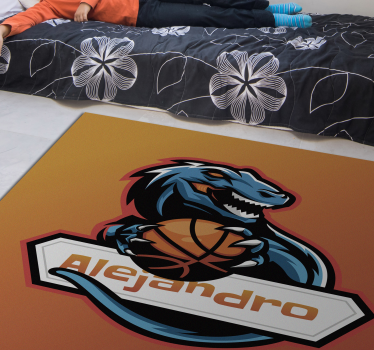 Basket dinosaurie Vinylmatta namn - Tenstickers