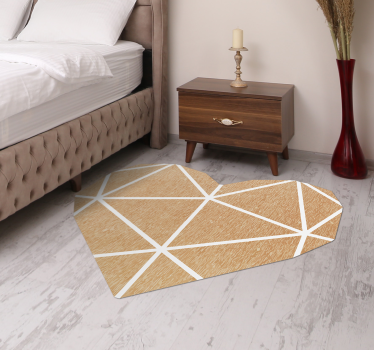 Beige hjärta geometrisk vinylmatta - Tenstickers