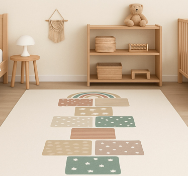 Beige hoppa hopscotch-spel Andra Vinylmattor - Tenstickers